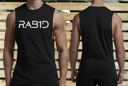 Rabid-Male-Apex-Tank-Black-Classic-gym-low-cut-long-armhole-thumbnail