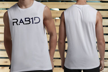 Rabid-Male-Apex-Tank-White-Classic-gym-low-cut-long-armhole-thumbnail